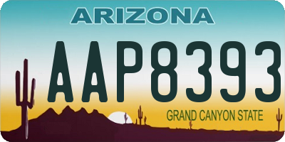 AZ license plate AAP8393