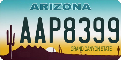 AZ license plate AAP8399