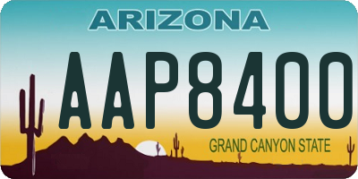 AZ license plate AAP8400