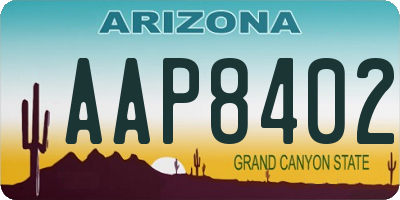 AZ license plate AAP8402