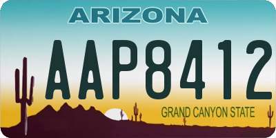 AZ license plate AAP8412