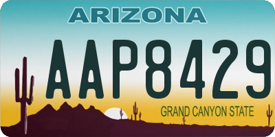 AZ license plate AAP8429
