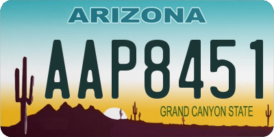 AZ license plate AAP8451