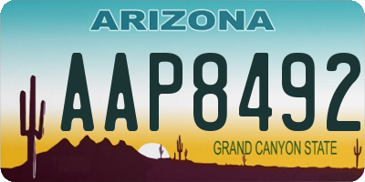 AZ license plate AAP8492