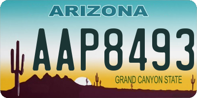 AZ license plate AAP8493