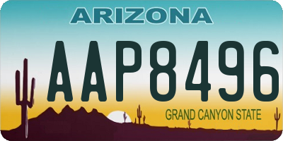 AZ license plate AAP8496