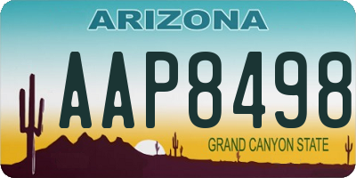 AZ license plate AAP8498