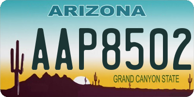 AZ license plate AAP8502