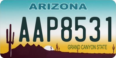 AZ license plate AAP8531