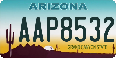 AZ license plate AAP8532