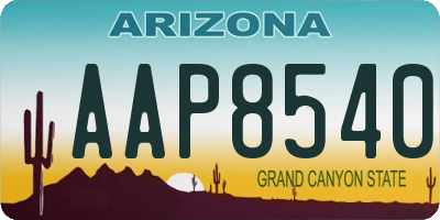 AZ license plate AAP8540