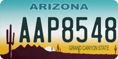AZ license plate AAP8548