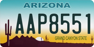 AZ license plate AAP8551