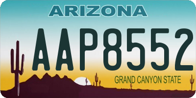 AZ license plate AAP8552