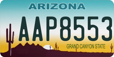 AZ license plate AAP8553