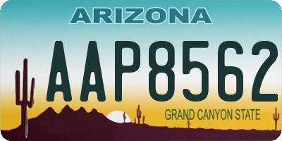 AZ license plate AAP8562