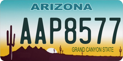AZ license plate AAP8577