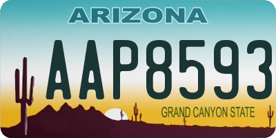AZ license plate AAP8593