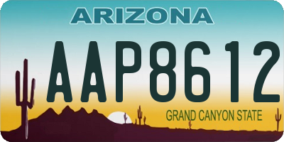 AZ license plate AAP8612
