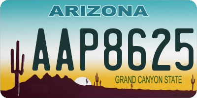 AZ license plate AAP8625