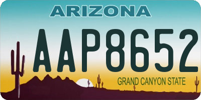 AZ license plate AAP8652