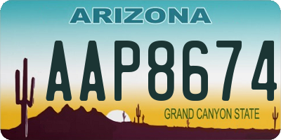 AZ license plate AAP8674