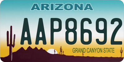 AZ license plate AAP8692