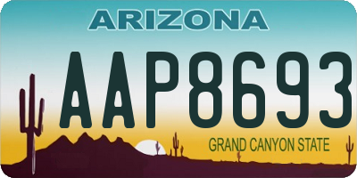 AZ license plate AAP8693