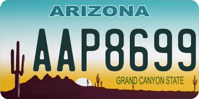 AZ license plate AAP8699