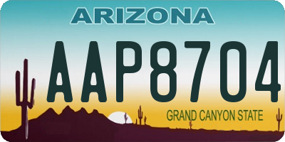 AZ license plate AAP8704