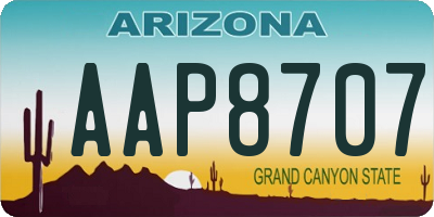 AZ license plate AAP8707