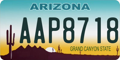 AZ license plate AAP8718