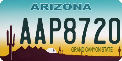 AZ license plate AAP8720