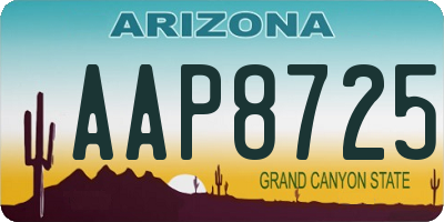 AZ license plate AAP8725