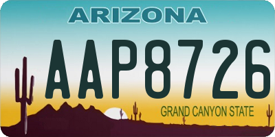 AZ license plate AAP8726