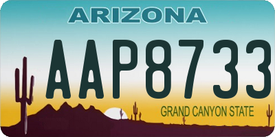 AZ license plate AAP8733