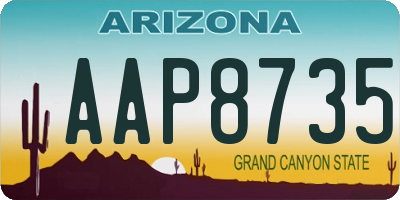AZ license plate AAP8735