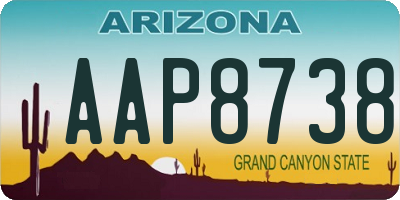 AZ license plate AAP8738