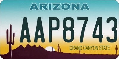 AZ license plate AAP8743