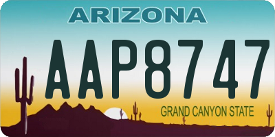 AZ license plate AAP8747