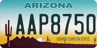 AZ license plate AAP8750