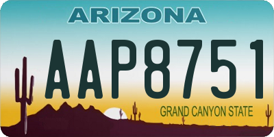 AZ license plate AAP8751