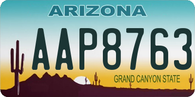 AZ license plate AAP8763