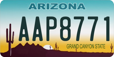 AZ license plate AAP8771