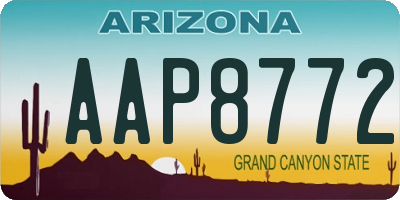 AZ license plate AAP8772