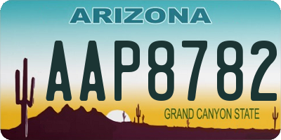 AZ license plate AAP8782