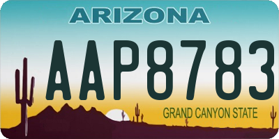 AZ license plate AAP8783