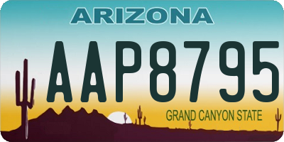 AZ license plate AAP8795