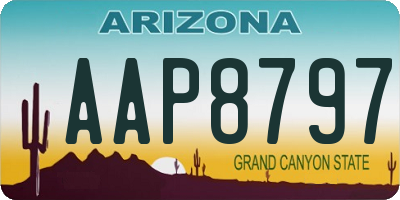 AZ license plate AAP8797