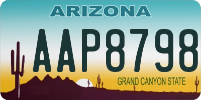 AZ license plate AAP8798